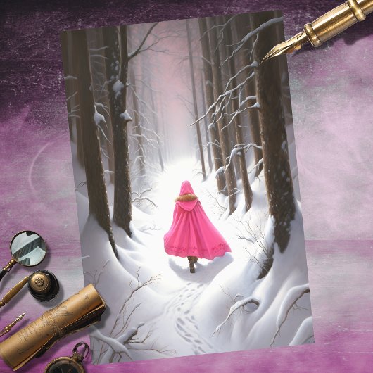 Girl in Forest 6 Decopage紙 薄葉紙