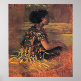 Girl in Grass Dress - John LaFargeプリント ポスター