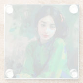 Girl in Green Dress ガラスコースター (裏面)