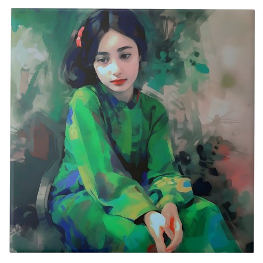 Girl in Green Dress タイル (正面)