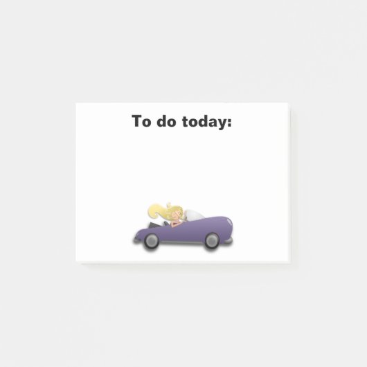 Girl in Purple Car Post It Note ポストイット (正面)