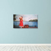 Girl in Red-Stretched Canvas Print キャンバスプリント (インサイチュ (ウッドフロア))