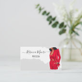 Girl in Red Suet Business Card 名刺 (スタンド正面)