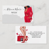 Girl in Red Suet Business Card 名刺 (正面/裏面)