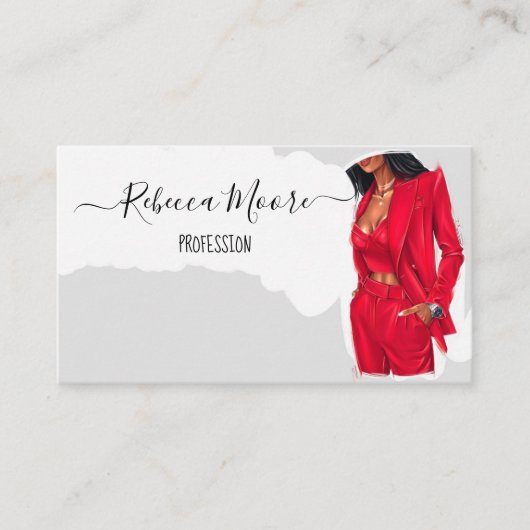 Girl in Red Suet Business Card 名刺 (正面)