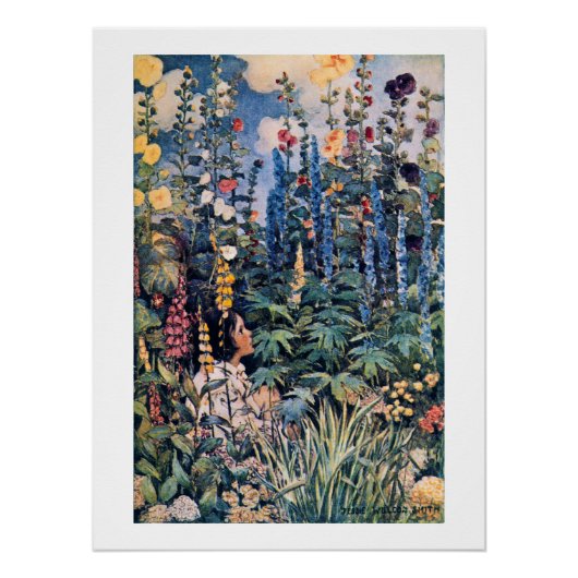 Girl in the Flower Garden, Jessie Willcox Smith ポスター (正面)