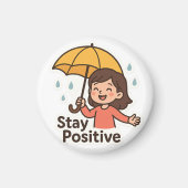 Girl in the rain… but with a smile マグネット (正面)