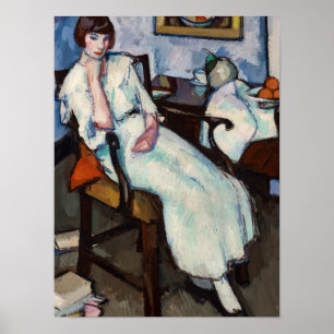 Girl in White, 1920 by Samuel John Peploe ポスター