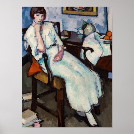 Girl in White, 1920 by Samuel John Peploe ポスター (正面)