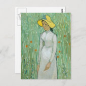 Girl in White by Vincent vanゴッホはがき ポストカード (正面/裏面)