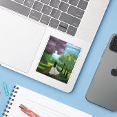 Girl in White Dress シール (ノートパソコンとiPhone)