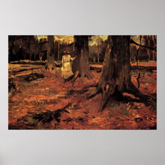 Girl in White in the Woods by Vincent van ゴッホ ポスター (正面)