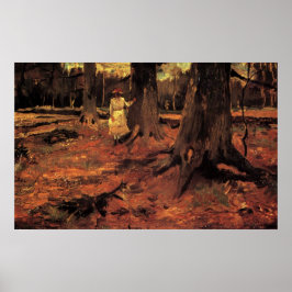 Girl in White in the Woods by Vincent van ゴッホ ポスター