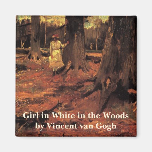 Girl in White in the Woods by Vincent van ゴッホ マグネット (正面)