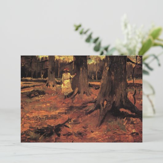Girl in White in the Woods by Vincent van ゴッホ 招待状 (スタンド正面)
