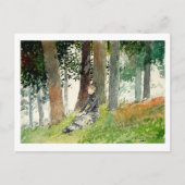 Girl in Wooded Landscape Winslow Homerはがき ポストカード (正面)