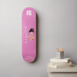 Girl Japanese Style with Monogram "Flower" スケートボード<br><div class="desc">Girl Japanese Style with Monogram "Flower" 花 and Name.
Make it your own by adding your text. To access advanced editing tools,  please go to "Personalize this template" and click on "Details",  scroll down and press the "click to customize further" link.</div>