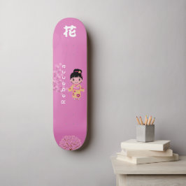 Girl Japanese Style with Monogram "Flower" スケートボード