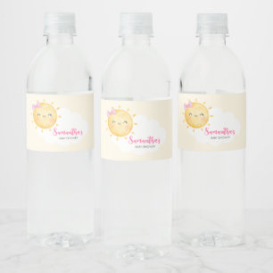 Girl Little Ray of Sunshine ベビーシャワー ペットボトルラベル
