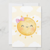 Girl Little Ray of Sunshine ベビーシャワー 招待状 (裏面)