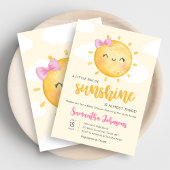 Girl Little Ray of Sunshine Baby Shower 招待状