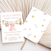 Girl Locally Grown Baby Shower 招待状