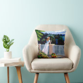 Girl looking out over the Mediterranean Sea Throw  クッション (椅子)