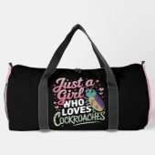 Girl Loves Cockroaches Bug Humor ダッフルバッグ (裏面)