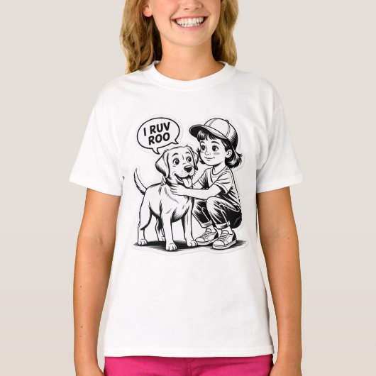GIRL LOVES HER DOG  Tシャツ (正面)