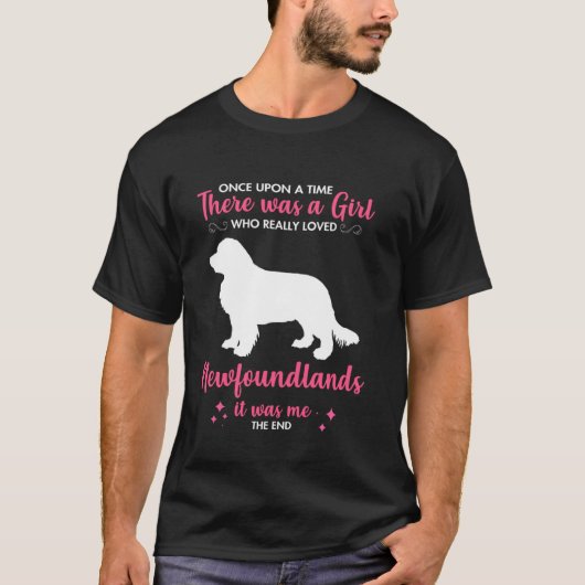 Girl Loves Newfoundland Dog For Men Women Mom Dad Tシャツ (正面)