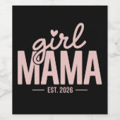 Girl Mama Est 2026 妊娠発表 ママになる ワインラベル (シングルラベル)