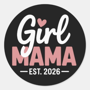 Girl Mama Est 2026 妊娠発表 新米ママ ラウンドシール