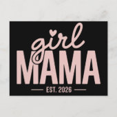 Girl Mama Est 2026 妊娠発表 Mama To Be 案内ポストカード (正面)