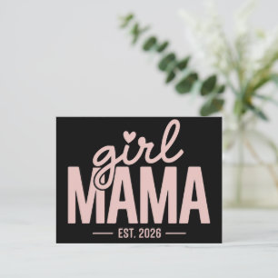 Girl Mama Est 2026 妊娠発表 Mama To Be 案内ポストカード