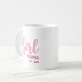 Girl Mama Est. Personalized Gift コーヒーマグカップ (正面左)