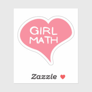 GIRL MATH ピンク ハート ビニールステッカー シール