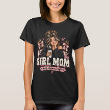 Girl Mom リボン ドラマ コーヒー おもしろ ママ Tシャツ