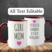 Girl Mom Custom Names Sweet Gift for Mother マグカップ