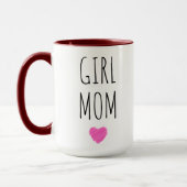 Girl Mom Custom Names Sweet Gift for Mother マグカップ (左)