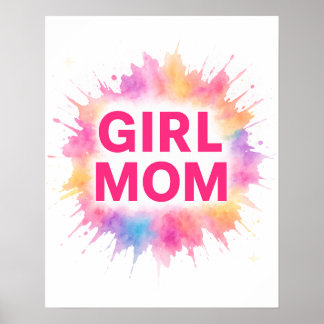Girl Mom Wall Art – Colorburst Abstract Poster  ポスター