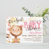 Girl Monkey Baby Showerへの招待 招待状 (スタンド正面)