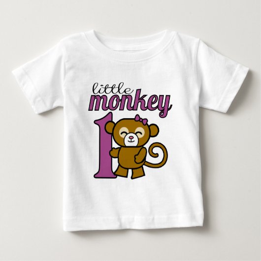 Girl Monkey is 1 ベビーTシャツ (正面)