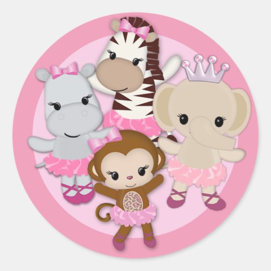 GIRL MONKEY TU Cute Baby Showerシール/シール#1 ラウンドシール (正面)