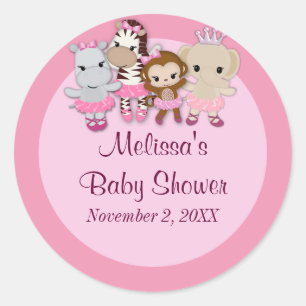 GIRL MONKEY TU Cute Baby ShowerステッカーTTC#2 ラウンドシール