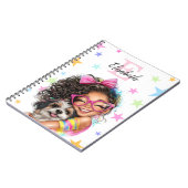 Girl Monogram Any Initial & Name ノートブック (左側)