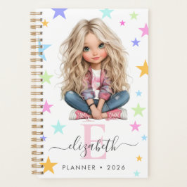 Girl Monogram Any Initial & Name Photo Planner プランナー手帳