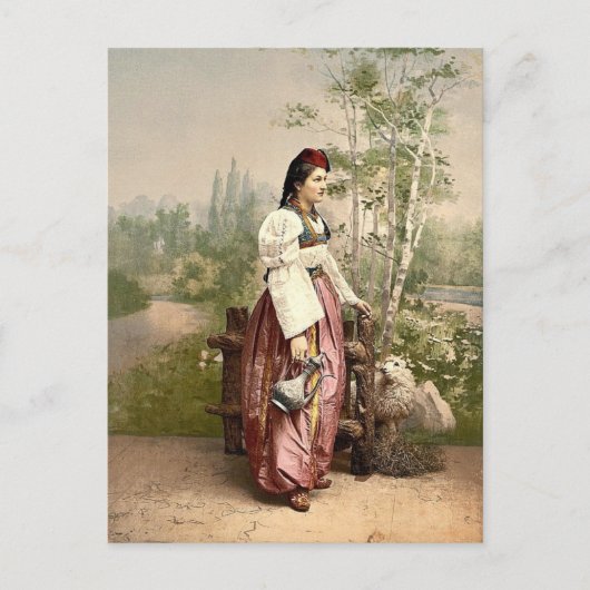 Girl of Sarajevo,ボスニア,オーストリア – ハンガリークラシックP ポストカード (正面)