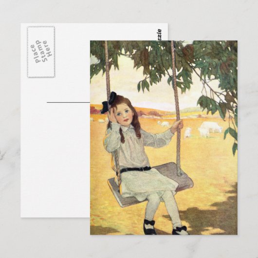 Girl on a Swing ポストカード (正面/裏面)