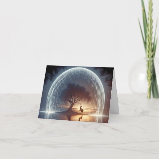 Girl On a Tree Swingノートカード カード (正面)