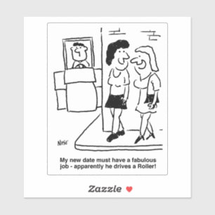 Girl on Blind Date Cartoon.ロードローラー シール